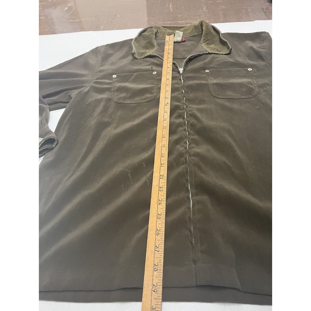 Denim and Co Jeanswear Jacket Mens Large Army Green Full Zip - Picture 6 of 7